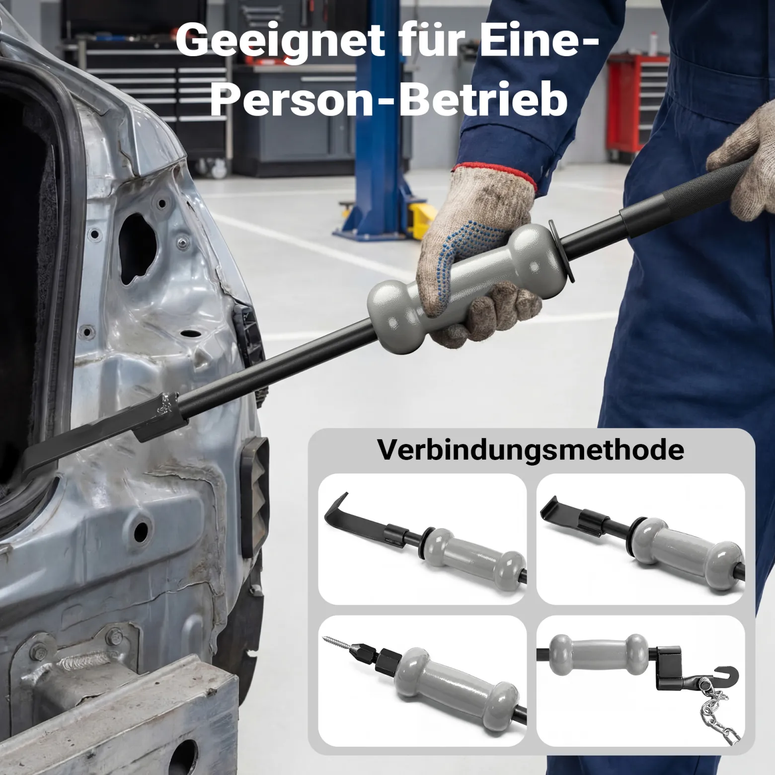 Wiltec Universal Ausbeulwerkzeug 11-tlg., Ausbeulsatz mit Schlaghammer Gleithammer und Zubehör, Ausbeulhammer zum Dellen Ausbeulen