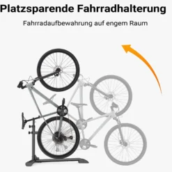 Wiltec universal Fahrradständer 68,8 x 56 x 49,3-81,1 cm, Fahrradhalter freistehend aus Stahl, höhenverstellbarer Fahrrad Abstellständer