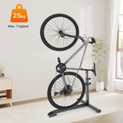 Wiltec universal Fahrradständer 68,8 x 56 x 49,3-81,1 cm, Fahrradhalter freistehend aus Stahl, höhenverstellbarer Fahrrad Abstellständer