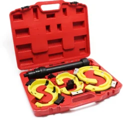 Wiltec Universal Federspanner Set für MacPherson Federbeine, Spannkraft ca. 1000 kg, Feder Montage für viele Automarken, Tuning Satz