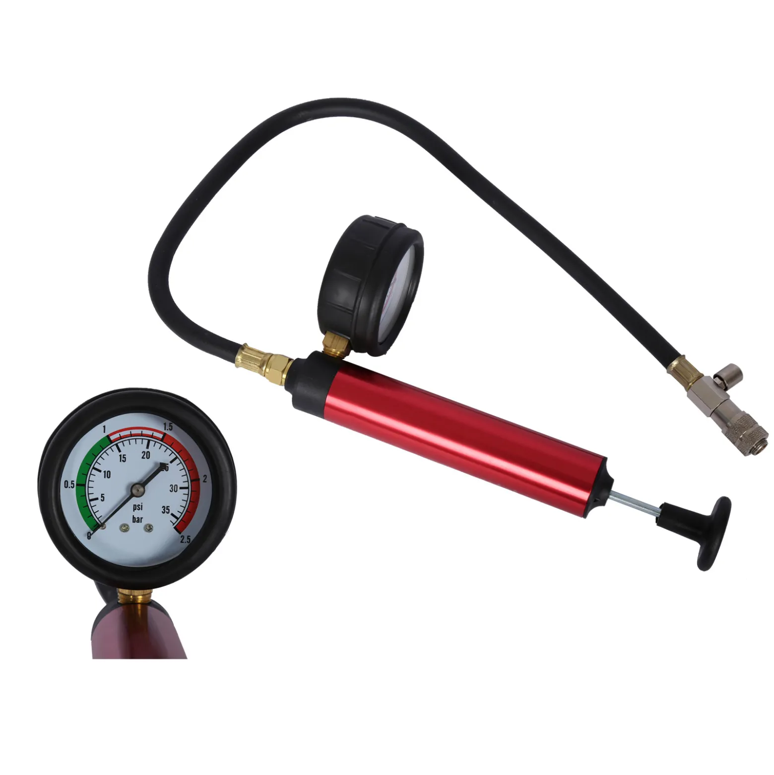 Wiltec Universal Kühlsystemtester 14-teilig mit farbkodierten Kühlertestkappen & Testpumpe, Kühlsystementlüfter Kühlsystembefüller Kühlsystemprüfer