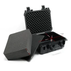 Wiltec Universalkoffer 35x29,5x15 cm schwarz, Schutzkoffer wasserdicht mit Druckausgleichsventil & anpassbaren Schaumstoffmatten