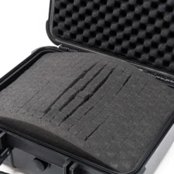 Wiltec Universalkoffer 35x29,5x15 cm schwarz, Schutzkoffer wasserdicht mit Druckausgleichsventil & anpassbaren Schaumstoffmatten