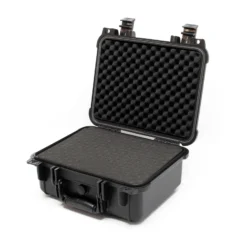 Wiltec Universalkoffer 35x29,5x15 cm schwarz, Schutzkoffer wasserdicht mit Druckausgleichsventil & anpassbaren Schaumstoffmatten