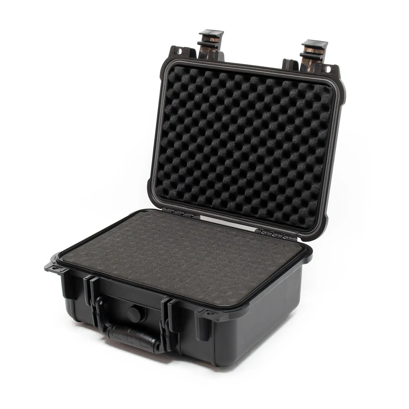 Wiltec Universalkoffer 35x29,5x15 cm schwarz, Schutzkoffer wasserdicht mit Druckausgleichsventil & anpassbaren Schaumstoffmatten