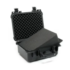 Wiltec Universalkoffer 35x29,5x15 cm schwarz, Schutzkoffer wasserdicht mit Druckausgleichsventil & anpassbaren Schaumstoffmatten