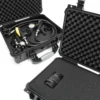 Wiltec Universalkoffer 40,6x33x17,4 cm schwarz, Schutzkoffer Wasserdicht mit Druckausgleichsventil & anpassbaren Schaumstoffmatten