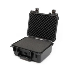Wiltec Universalkoffer 27x24,6x12,4 cm schwarz, Schutzkoffer wasserdicht mit Druckausgleichsventil & anpassbaren Schaumstoffmatten