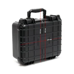 Wiltec Universalkoffer 27x24,6x12,4 cm schwarz, Schutzkoffer wasserdicht mit Druckausgleichsventil & anpassbaren Schaumstoffmatten