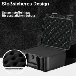 Wiltec Universalkoffer 36,2 x 31 x 17,5 cm, wasserdichter Transportkoffer, Schutzkoffer aus PP, Koffer mit Würfelschaumstoff individuell anpassbar