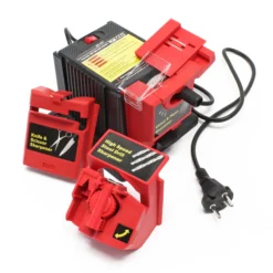 Wiltec Universal Schleifmaschine 65 W, Schärfmaschine für Messer, Schere und Bohrer, Werkzeug u. a. zum Messer schleifen und Stemmeisen schärfen