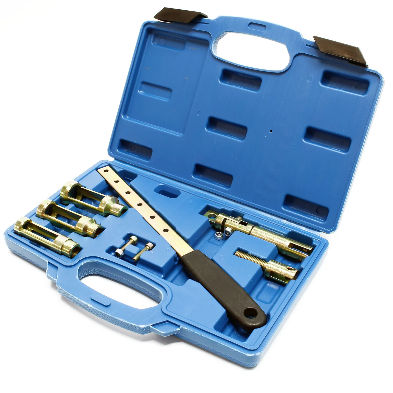 Wiltec Universal Ventilfederspanner Set 8-teilig, Ventilfederpresse für 8V, 12V, 16V Motoren, Ventilfeder Montage, Ventilschaftdichtung wechseln