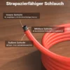 Wiltec Unkrautbrenner mit Piezo Zünder bis 1850°C Gasbrenner mit 120 kW, Abflammgerät für Unkraut, Dachbrenner mit 5 m Schlauch