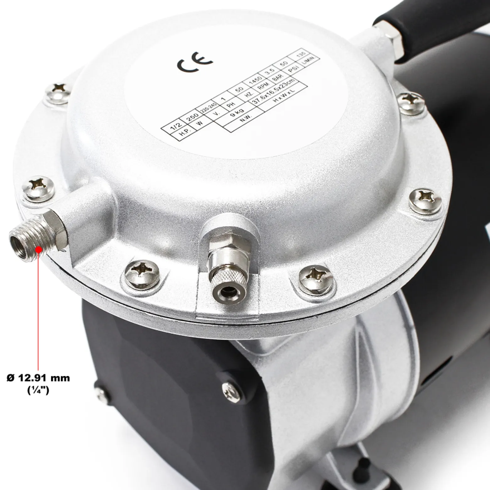 Wiltec Unterdruck Membranpumpe 128-135 l/min AS29 ölfrei Klimaanlage