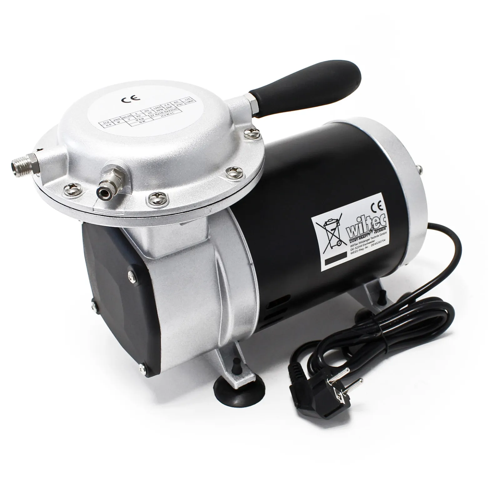 Wiltec Unterdruck Membranpumpe 128-135 l/min AS29 ölfrei Klimaanlage
