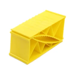 Wiltec Unterlegkeile Anhänger 2 Stück bis 2 t Unterlegkeile Wohnmobil 220x125x100 mm für Reifen bis 125 mm Breite, gelb, rutschfest