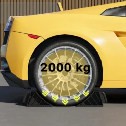 Wiltec Unterlegkeile für Anhänger 2 Stück bis 1,5 t, Bremskeile Wohnmobil 21 x 8,75 x 10 cm, Keile Auto rutschfest aus HDPE für Pkw und Wohnwagen, Auffahrkeile mit Griff