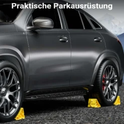 Wiltec Unterlegkeile für Anhänger 2 Stück bis 2 t, Bremskeile Wohnmobil 166 x 75 x 94 mm, Unterlegkeile Auto rutschfest für Pkw und Wohnwagen