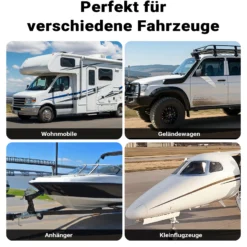 Wiltec Unterlegkeile für Anhänger mit Nylon Seil 207 x 115 x 105 mm, schwarz gelbe Bremskeile aus Gummi, Radkeile in Dreiecksform mit Reflexionsstreifen ideal für Wohnmobil, Wohnwagen, Pkw und Lkw