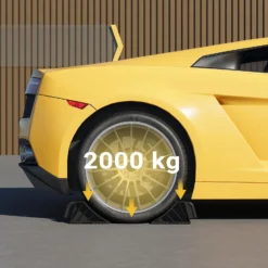 Wiltec Unterlegkeile für Anhänger 2 Stück bis 2 t, Bremskeile Wohnmobil 21 x 8,75 x 10 cm, Keile Auto rutschfest aus TPR für Pkw und Wohnwagen, Auffahrkeile mit Griff