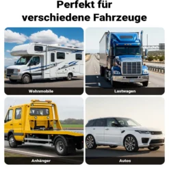 Wiltec Unterlegkeile für Anhänger 2er Set 10 t, Radkeile zusammengelegt 454 x 208 x 120 mm, Bremskeile aus recyceltem Kunststoff