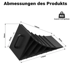 Wiltec Unterlegkeile für Anhänger 2 Stück bis 2 t, Bremskeile Wohnmobil 17,7 x 8,9 x 9 cm, Unterlegkeile Auto rutschfest aus HDPE für Pkw und Wohnwagen