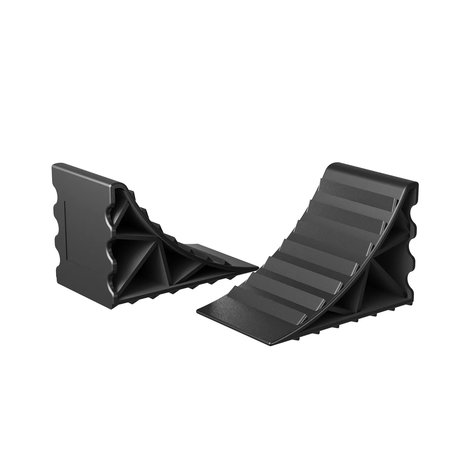 Wiltec Unterlegkeile für Anhänger 2 Stück bis 2 t, Bremskeile Wohnmobil 14,8 x 8,9 x 9,8 cm, Unterlegkeile Auto rutschfest aus HDPE für Pkw und Wohnwagen