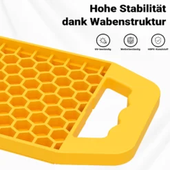 Wiltec Unterlegplatten 4er Set, Stützplatten aus HDPE mit Tragegriff und Fixierband, Kunststoff Unterleger 23,2 x 17 x 2 cm, Abstützplatten für Wohnwagen, Wohnmobil, Wagenheber