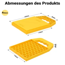 Wiltec Unterlegplatten 4er Set, Stützplatten aus HDPE mit Tragegriff und Fixierband, Kunststoff Unterleger 23,2 x 17 x 2 cm, Abstützplatten für Wohnwagen, Wohnmobil, Wagenheber