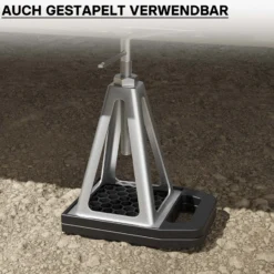 Wiltec Unterlegplatten Set für Stützblöcke, 225 x 165 x 20 mm, aus HDPE, 4 Stützplatten für Wohnwagen, Wohnmobil und Anhänger