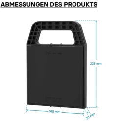 Wiltec Unterlegplatten Set für Stützblöcke, 225 x 165 x 20 mm, aus HDPE, 4 Stützplatten für Wohnwagen, Wohnmobil und Anhänger