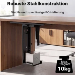 Wiltec Untertisch PC-Halterung mit Gleitschiene 360° Schwenkbar für Computer-Gehäuse bis 10kg