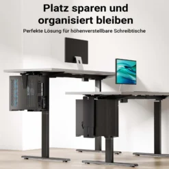 Wiltec Untertisch PC-Halterung Stufenlos Verstellbar 360° Schwenkbar für Computer-Gehäuse bis 10kg