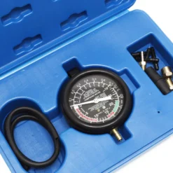 Wiltec Vakuumtester bis 10 PSI 28"HG, Benzinpumpentester, Unterdruck Tester Benzinpumpe mit Schlauch, Manometer und Koffer