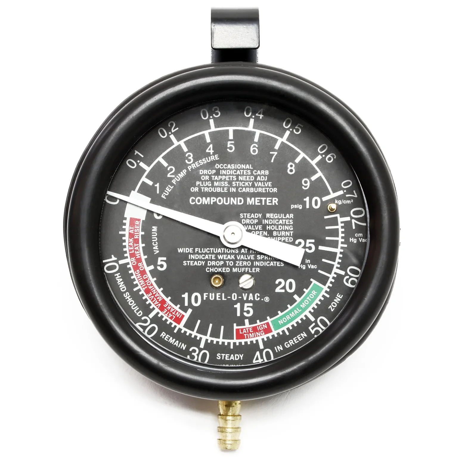 Wiltec Vakuumtester bis 10 PSI 28"HG, Benzinpumpentester, Unterdruck Tester Benzinpumpe mit Schlauch, Manometer und Koffer