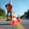 Wiltec Verkehrskegel 50 cm hoch 4 Stück, Leitkegel zum Absichern, Pylon reflektierend, Warnkegel aus robustem PVC für Baustellen