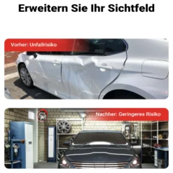 Wiltec Verkehrsspiegel 30 cm konvex mit Schutzhaube Orange, runder Sicherheitsspiegel mit 160° Sichtfeld, Konvexspiegel für Ausfahrten inkl. Montagematerial