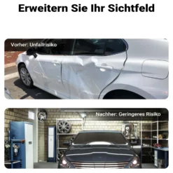 Wiltec Verkehrsspiegel 80 cm konvex mit Schutzhaube Schwarz, runder Sicherheitsspiegel mit 160° Sichtfeld, Konvexspiegel für Ausfahrten inkl. Montagematerial