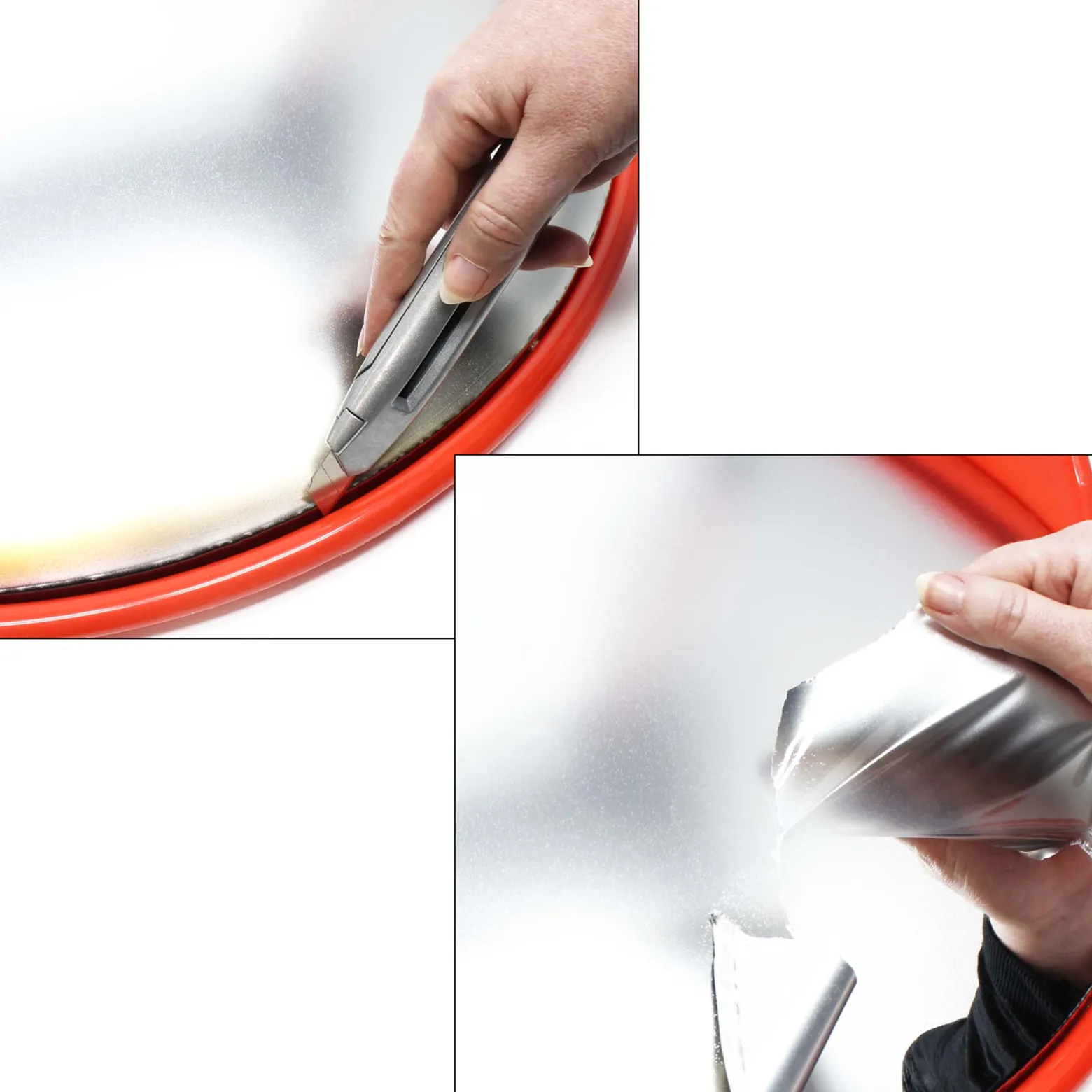 Wiltec Verkehrsspiegel 60 cm konvex mit Schutzhaube, runder Sicherheitsspiegel mit 160° Sichtfeld, Konvexspiegel aus Polycarbonat, Überwachungsspiegel für Ausfahrten inkl. Montagematerial
