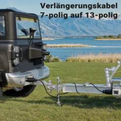Wiltec Verlängerungskabel 3 m 7-polig auf 13-polig, Anhängerkabel PVC, robustes Elektrokabel mit Stecker & Buchse, Verlängerungskabel für Anhänger und Wohnwagen