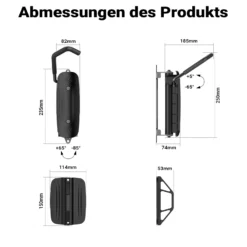Wiltec vertikale Fahrrad Wandhalterung 8,2 x 25 x 18,5 cm bis 30 kg, Fahrradhalterung universell, Fahrradaufhängung aus pulverbeschichtetem Stahl
