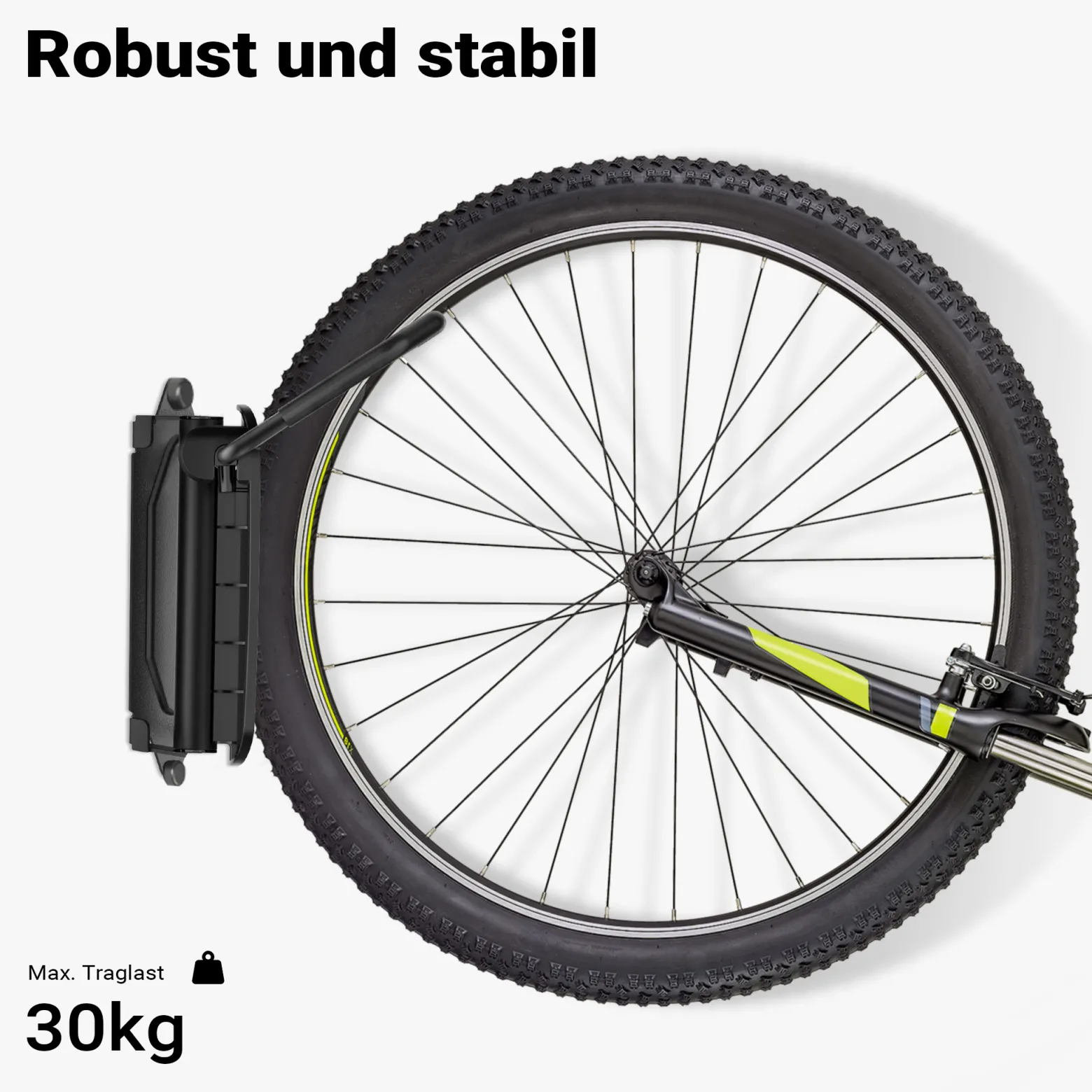 Wiltec vertikale Fahrrad Wandhalterung 8,2 x 25 x 18,5 cm bis 30 kg, Fahrradhalterung universell, Fahrradaufhängung aus pulverbeschichtetem Stahl