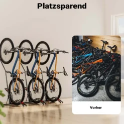 Wiltec vertikaler Fahrradständer 53 x 11 x 120 cm, Universal Fahrradhalter freistehend aus robustem Material, horizontaler Fahrrad Abstellständer