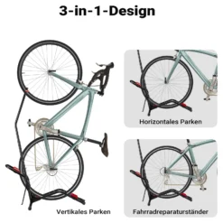 Wiltec vertikaler Fahrradständer 53 x 11 x 120 cm, Universal Fahrradhalter freistehend aus robustem Material, horizontaler Fahrrad Abstellständer