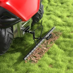 Wiltec Vertikutierer 120 cm für Aufsitzmäher, Rasenlüfter mit Stahlfedern für Rasentraktor, Rasenvertikutierer zum Rasen lüften und als Moosentferner