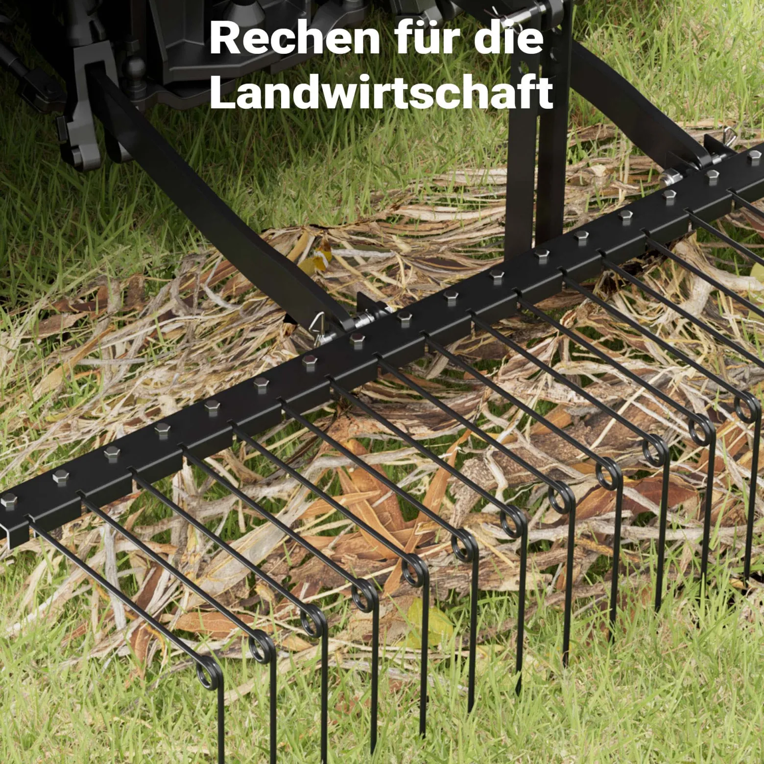 Wiltec Vertikutierer 183 cm für Aufsitzmäher, Rasenlüfter mit 24 Spiralfedern, Rasenvertikutierer zum Rasen lüften, Vertikutierrechen als Entmooser