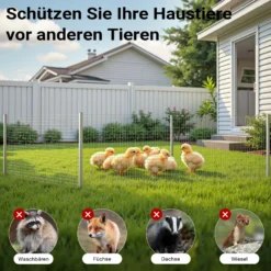 Wiltec Volierendraht 0,5 x 10 m, Hasendraht mit 6,3 mm Maschenweite sechseckig, Kaninchendraht Stahl verzinkt, wetterfester Hühnerdraht für Gehege