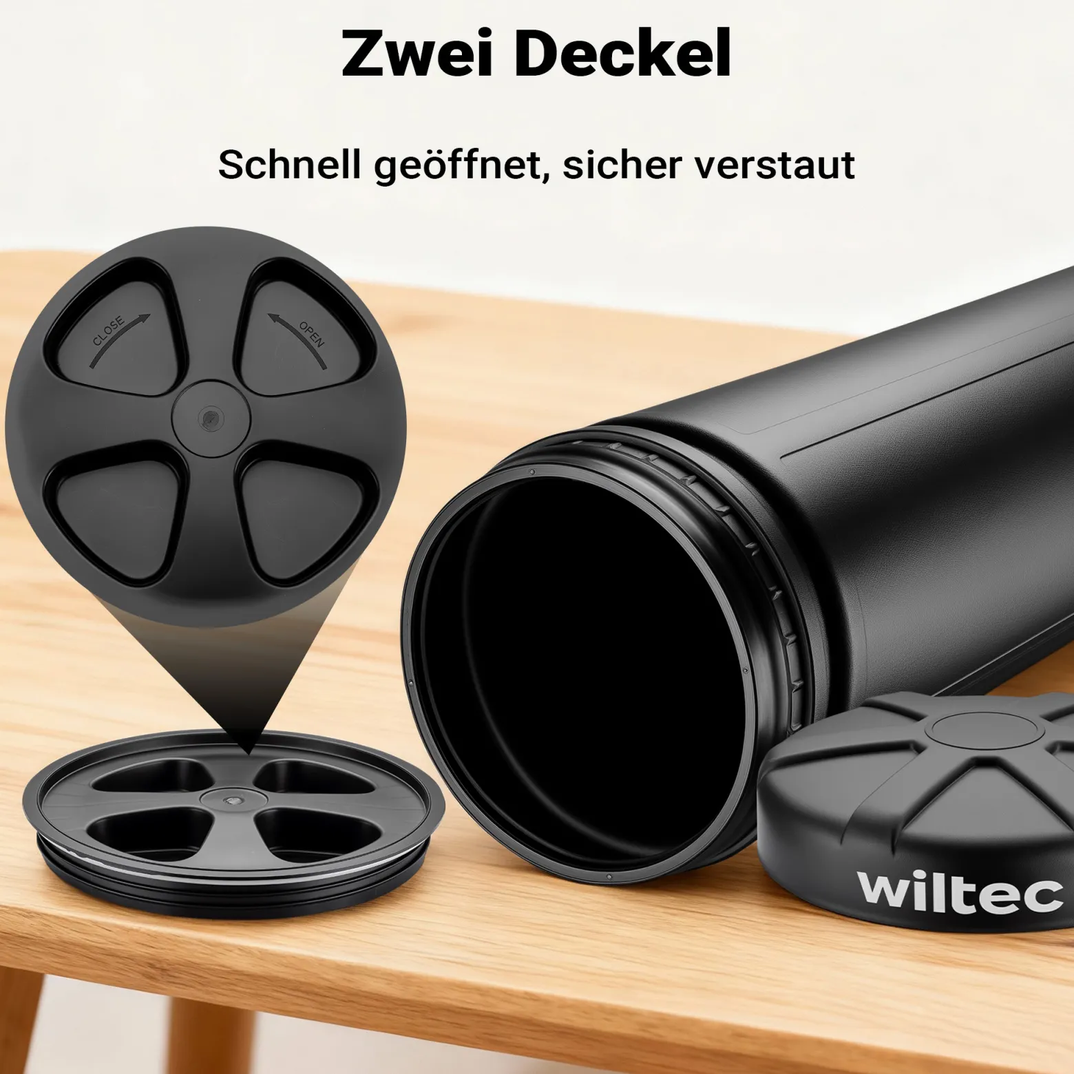 Wiltec Waffen Köcher wasserdicht korrosionssicher 1200 x 320 x 320 mm, Waffenbehälter aus Polypropylen, Röhrenköcher für Gewehre, Pfeile, Angelruten und Stative