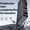 Wiltec Waffenkoffer verschließbar, 84x35,5x11cm, Gewehrkoffer aus Aluminium, Pistolenkoffer mit Klappverschlüssen und Schlüssel