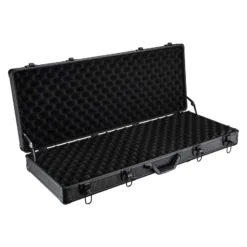 Wiltec Waffenkoffer verschließbar, 84x35,5x11cm, Gewehrkoffer aus Aluminium, Pistolenkoffer mit Klappverschlüssen und Schlüssel